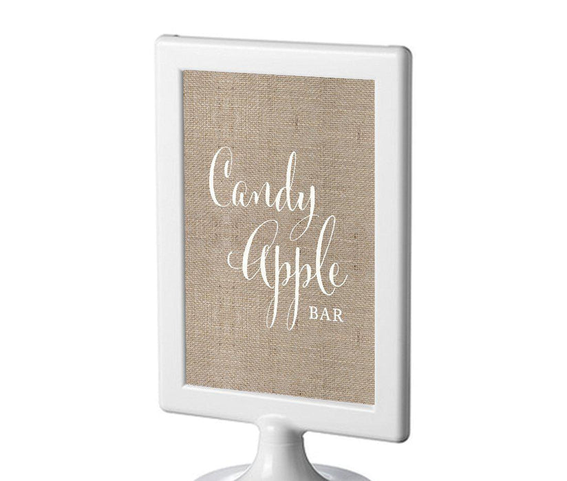 Framed Burlap Wedding Party Signs-Set of 1-Andaz Press-Candy Apple Bar-