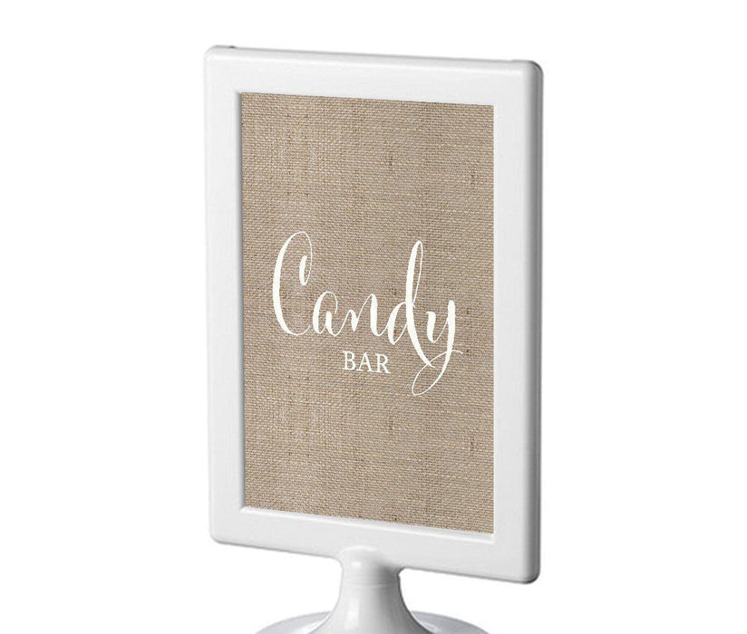Framed Burlap Wedding Party Signs-Set of 1-Andaz Press-Candy Bar-