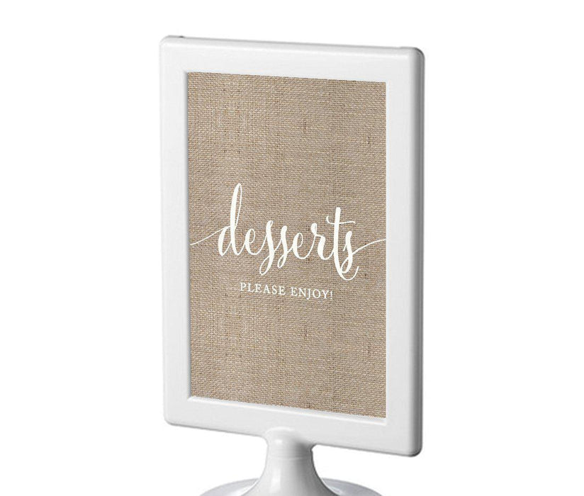Framed Burlap Wedding Party Signs-Set of 1-Andaz Press-Dessert Table-