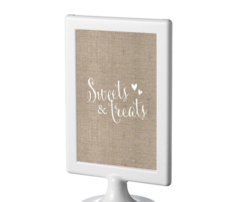 Framed Burlap Wedding Party Signs-Set of 1-Andaz Press-Sweets & Treats-