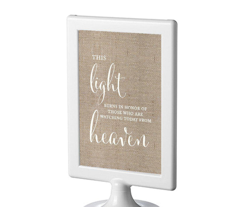 Framed Burlap Wedding Party Signs-Set of 1-Andaz Press-This Light Burns Memorial-