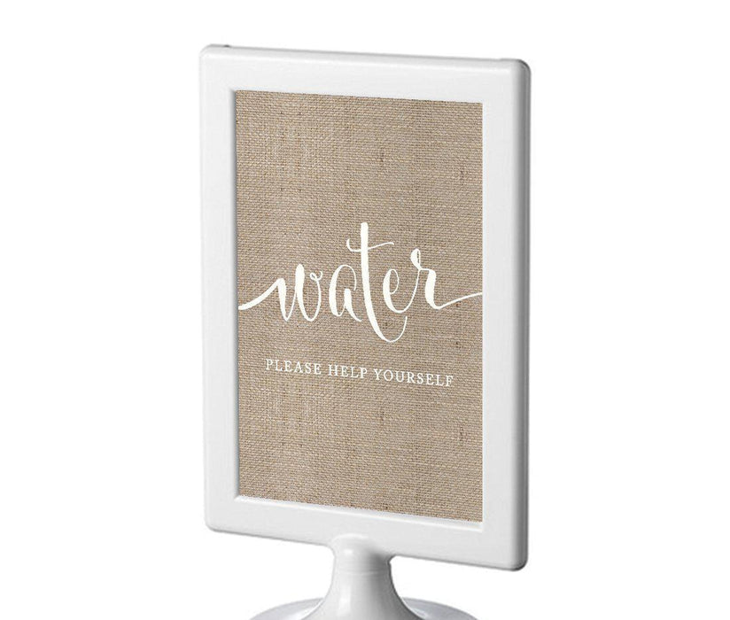 Framed Burlap Wedding Party Signs-Set of 1-Andaz Press-Water-