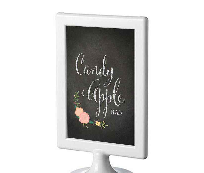 Framed Chalkboard & Floral Roses Wedding Party Signs-Set of 1-Andaz Press-Candy Apple Bar-