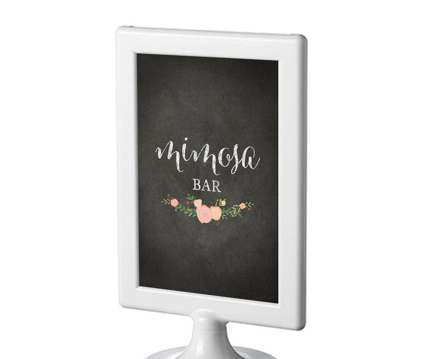 Framed Chalkboard & Floral Roses Wedding Party Signs-Set of 1-Andaz Press-Mimosa Bar-