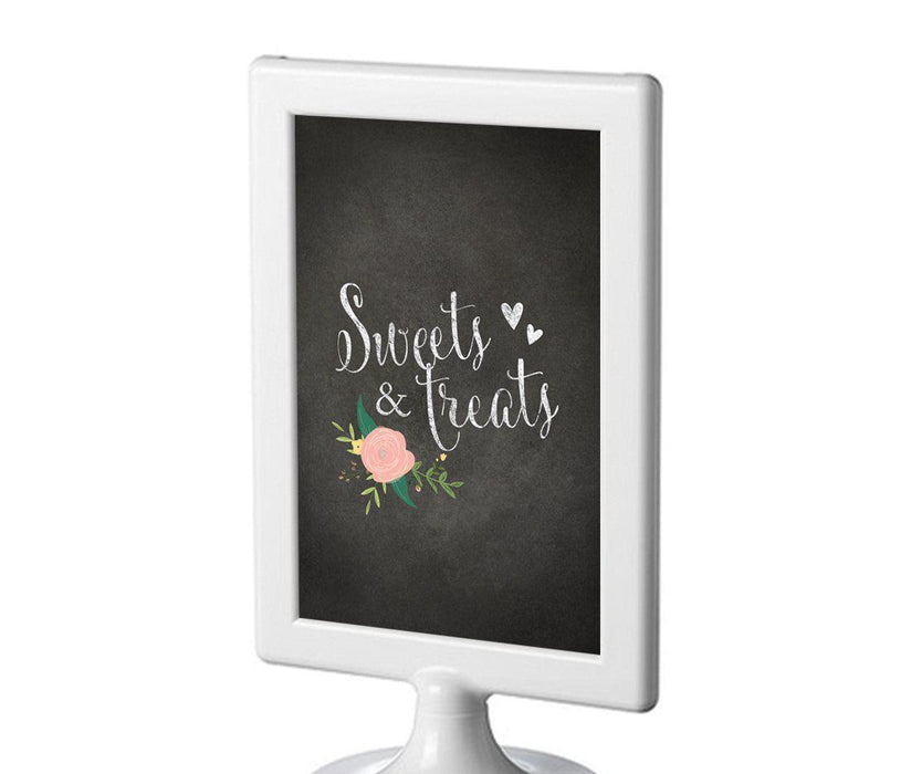 Framed Chalkboard & Floral Roses Wedding Party Signs-Set of 1-Andaz Press-Sweets & Treats-