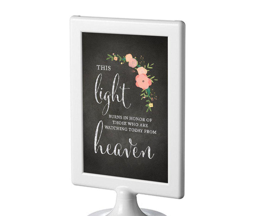 Framed Chalkboard & Floral Roses Wedding Party Signs-Set of 1-Andaz Press-This Light Burns Memorial-