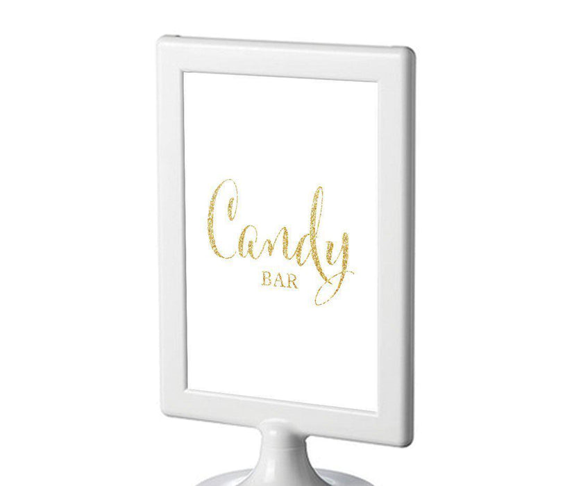 Framed Gold Glitter Wedding Party Signs-Set of 1-Andaz Press-Candy Bar-