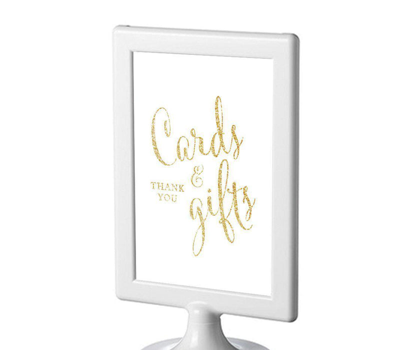 Framed Gold Glitter Wedding Party Signs-Set of 1-Andaz Press-Cards & Gifts Thank You-