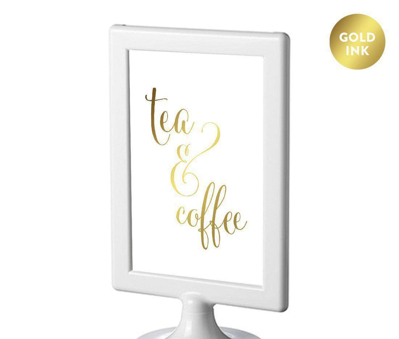 Framed Metallic Gold Wedding Party Signs-Set of 1-Andaz Press-Tea & Coffee-