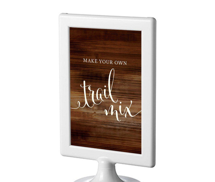Framed Rustic Wood Wedding Party Signs-Set of 1-Andaz Press-Build Your Own Trail Mix-