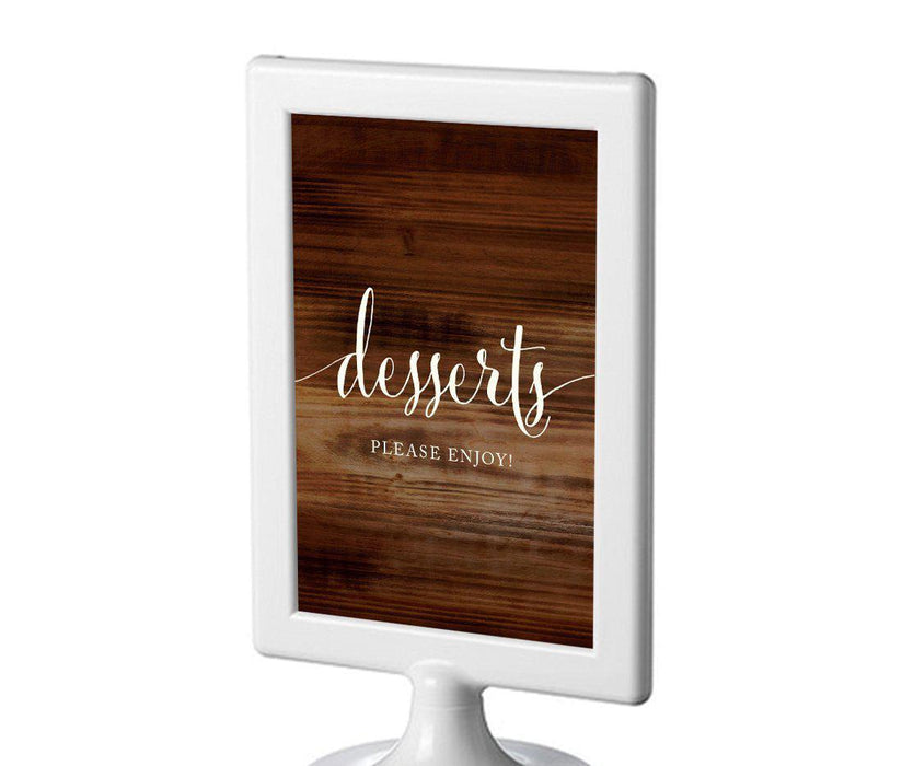 Framed Rustic Wood Wedding Party Signs-Set of 1-Andaz Press-Dessert Table-