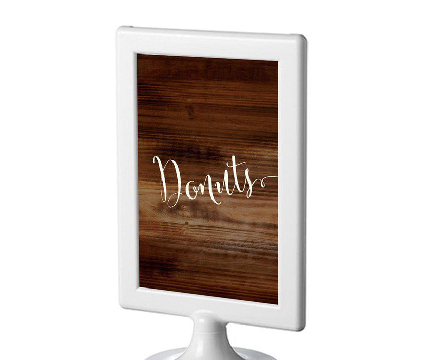 Framed Rustic Wood Wedding Party Signs-Set of 1-Andaz Press-Donuts-