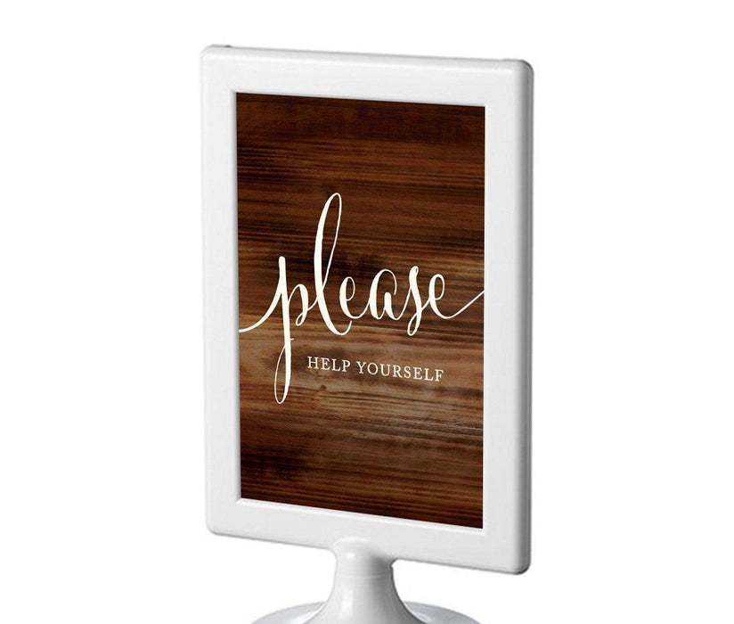 Framed Rustic Wood Wedding Party Signs-Set of 1-Andaz Press-Please Help Yourself-