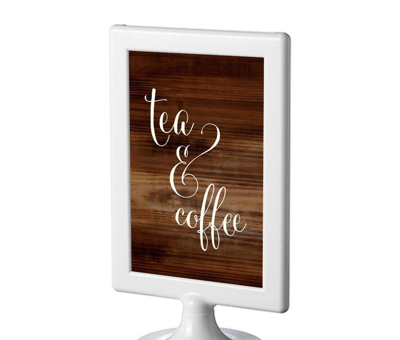 Framed Rustic Wood Wedding Party Signs-Set of 1-Andaz Press-Tea & Coffee-