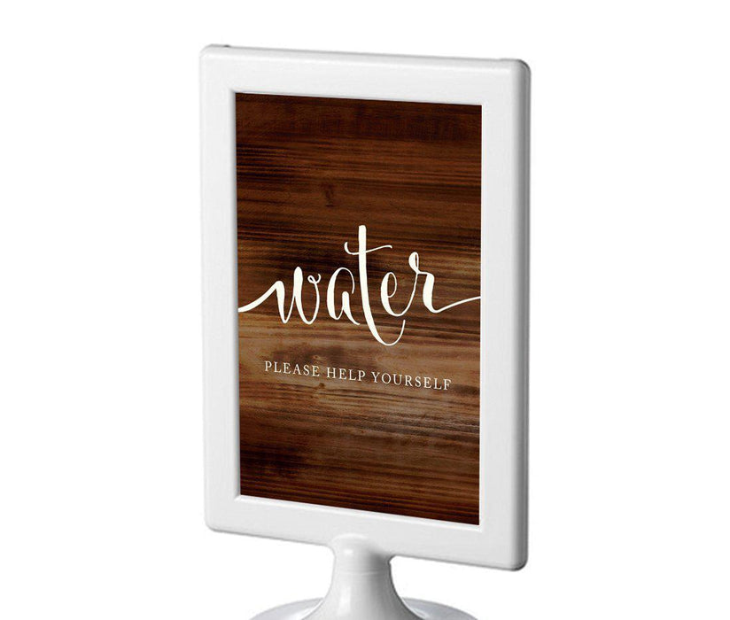 Framed Rustic Wood Wedding Party Signs-Set of 1-Andaz Press-Water-