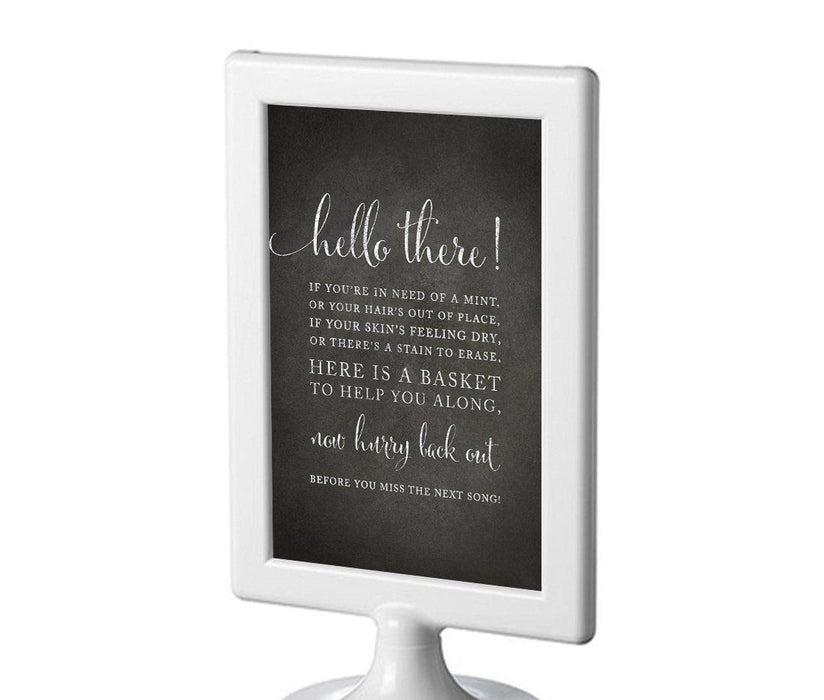 Framed Vintage Chalkboard Wedding Party Signs-Set of 1-Andaz Press-Bathroom Basket-