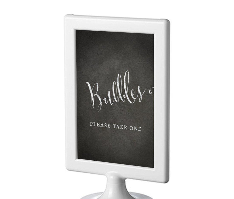 Framed Vintage Chalkboard Wedding Party Signs-Set of 1-Andaz Press-Bubbles - Please Take One-