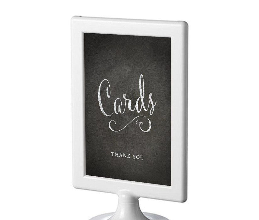 Framed Vintage Chalkboard Wedding Party Signs-Set of 1-Andaz Press-Cards Thank You-