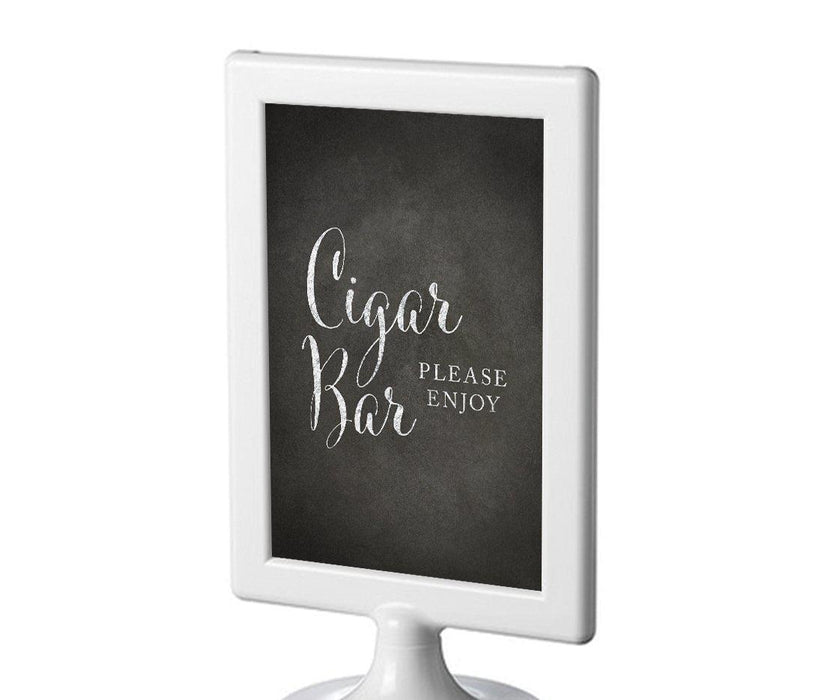 Framed Vintage Chalkboard Wedding Party Signs-Set of 1-Andaz Press-Cigar Bar-