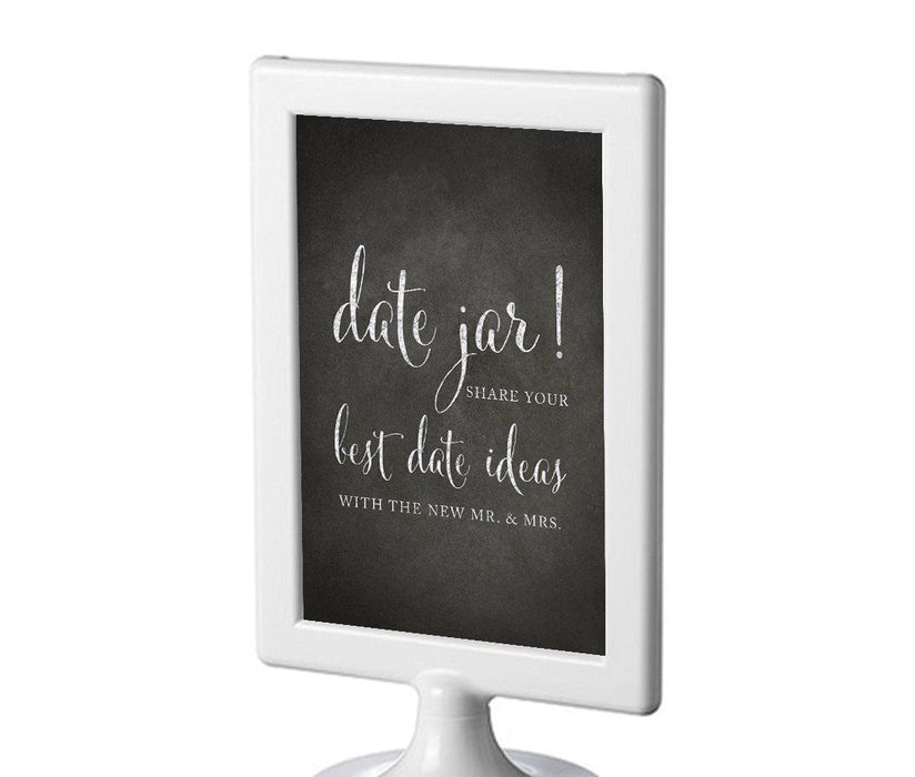 Framed Vintage Chalkboard Wedding Party Signs-Set of 1-Andaz Press-Date Jar - Share Best Date Idea-