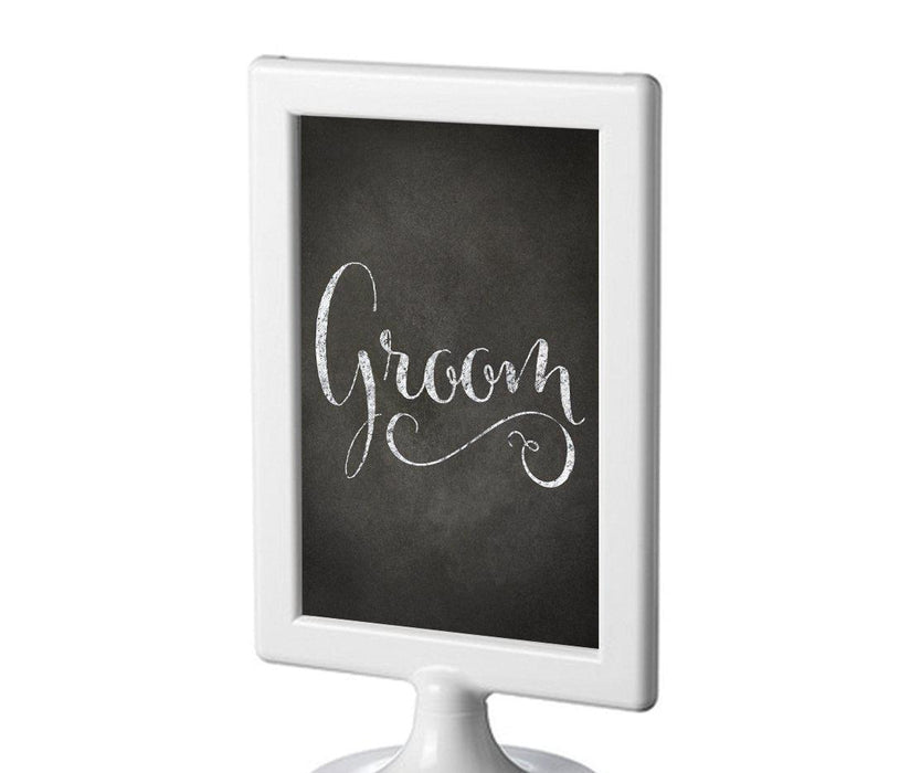 Framed Vintage Chalkboard Wedding Party Signs-Set of 1-Andaz Press-Groom-