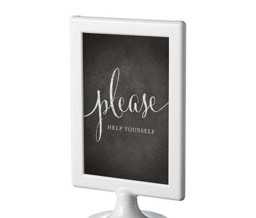 Framed Vintage Chalkboard Wedding Party Signs-Set of 1-Andaz Press-Please Help Yourself-