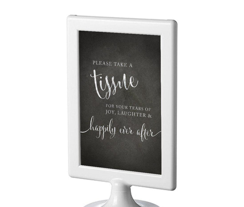 Framed Vintage Chalkboard Wedding Party Signs-Set of 1-Andaz Press-Please Take A Tissue-