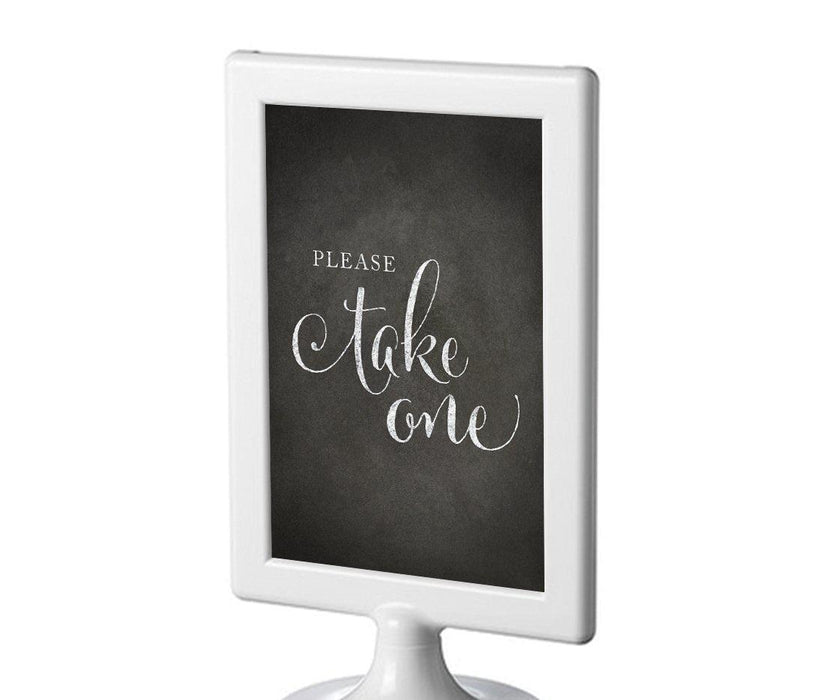 Framed Vintage Chalkboard Wedding Party Signs-Set of 1-Andaz Press-Please Take One-