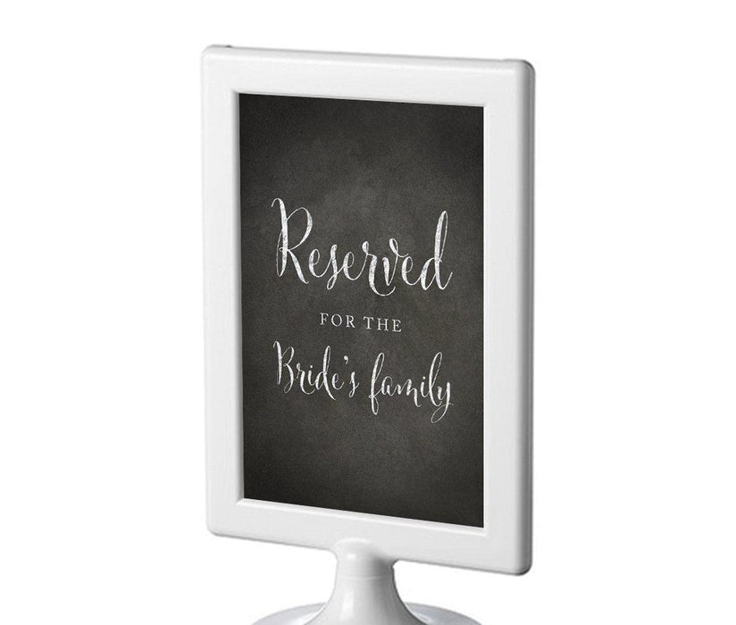 Framed Vintage Chalkboard Wedding Party Signs-Set of 1-Andaz Press-Reserved For The Bride's Family-