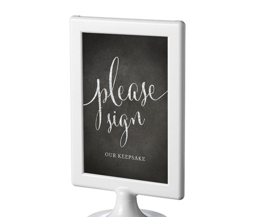 Framed Vintage Chalkboard Wedding Party Signs-Set of 1-Andaz Press-Sign Our Keepsake-