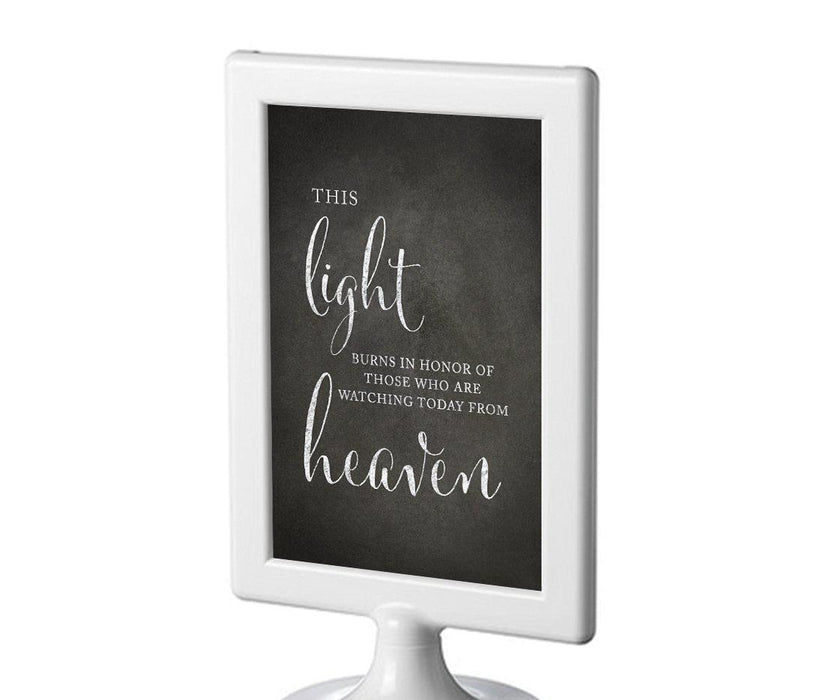 Framed Vintage Chalkboard Wedding Party Signs-Set of 1-Andaz Press-This Light Burns Memorial-