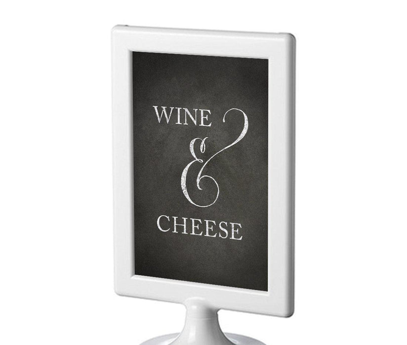 Framed Vintage Chalkboard Wedding Party Signs-Set of 1-Andaz Press-Wine & Cheese-