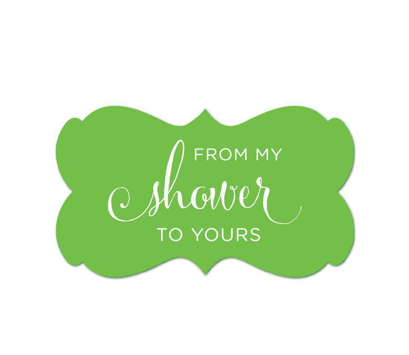 From My Shower to Yours Fancy Frame Label Stickers-Set of 36-Andaz Press-Kiwi Green-