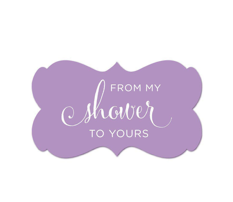 From My Shower to Yours Fancy Frame Label Stickers-Set of 36-Andaz Press-Lavender-
