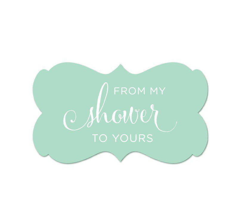 From My Shower to Yours Fancy Frame Label Stickers-Set of 36-Andaz Press-Mint Green-