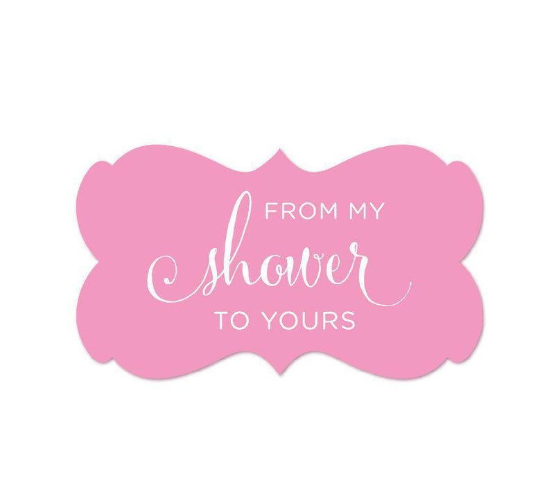 From My Shower to Yours Fancy Frame Label Stickers-Set of 36-Andaz Press-Pink-