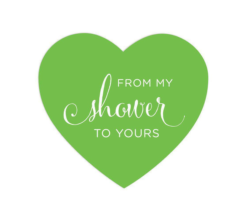 From My Shower to Yours Heart Label Stickers-Set of 75-Andaz Press-Kiwi Green-