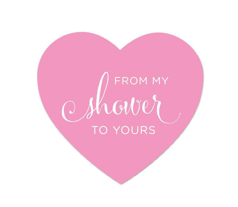 From My Shower to Yours Heart Label Stickers-Set of 75-Andaz Press-Pink-