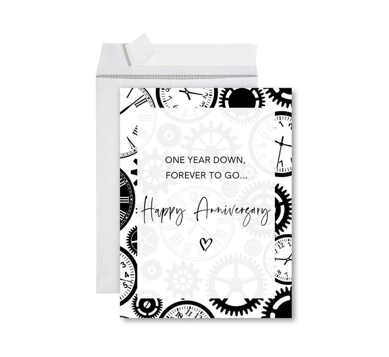 Funny 1st Year Wedding Anniversary Jumbo Card with Envelope, Anniversary Card for Wife, Husband-Set of 1-Andaz Press-Happy Anniversary-