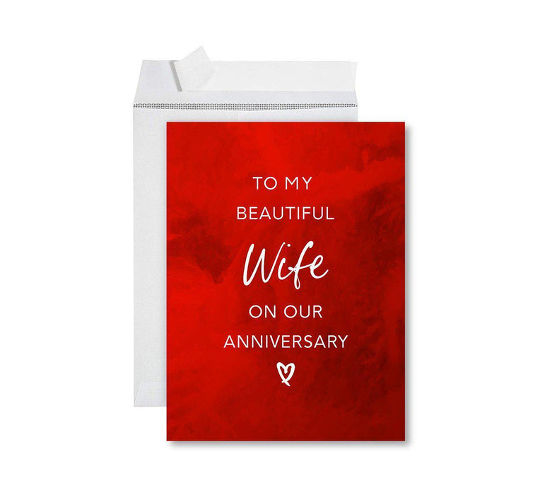 Funny 1st Year Wedding Anniversary Jumbo Card with Envelope, Anniversary Card for Wife, Husband-Set of 1-Andaz Press-To My Beautiful Wife-