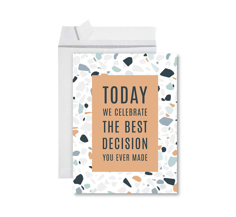 Funny 1st Year Wedding Anniversary Jumbo Card with Envelope, Anniversary Card for Wife, Husband-Set of 1-Andaz Press-Today We Celebrate-