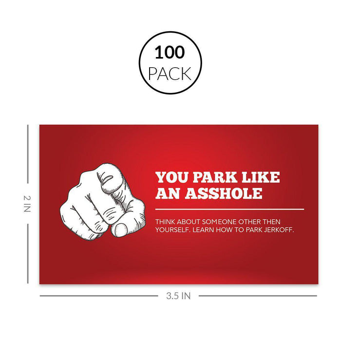 Funny Bad Parking, Prank Driving Fake Ticket Violation Gag Note-Set of 100-Andaz Press-You Park Like An Asshole-