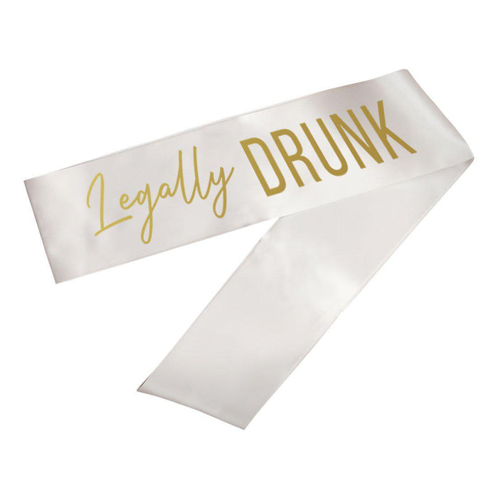 Funny Birthday Party Sashes-Set of 1-Andaz Press-Legally Drunk-