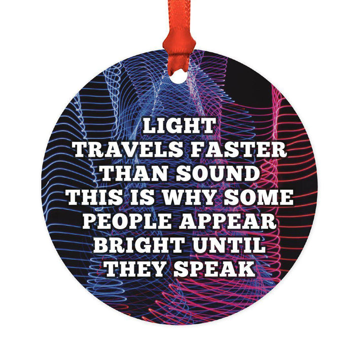 Funny Cannabis Weed Round Metal Christmas Ornament-Set of 1-Andaz Press-Bright-