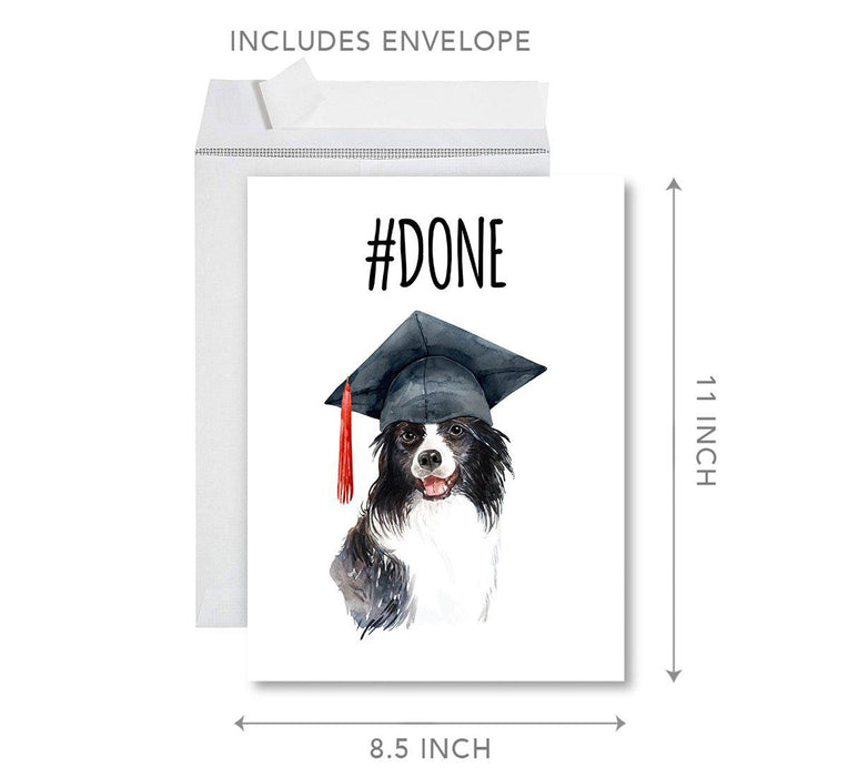 Funny Congratulations Jumbo Card With Envelope, Graduation Greeting Card for Grad Student-Set of 1-Andaz Press-#Done-