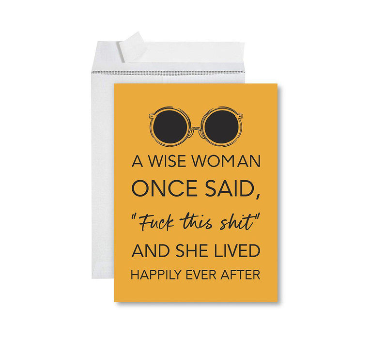 Funny Farewell Jumbo Card Blank Goodbye Greeting Card with Envelope-Set of 1-Andaz Press-Fuck This Shit-
