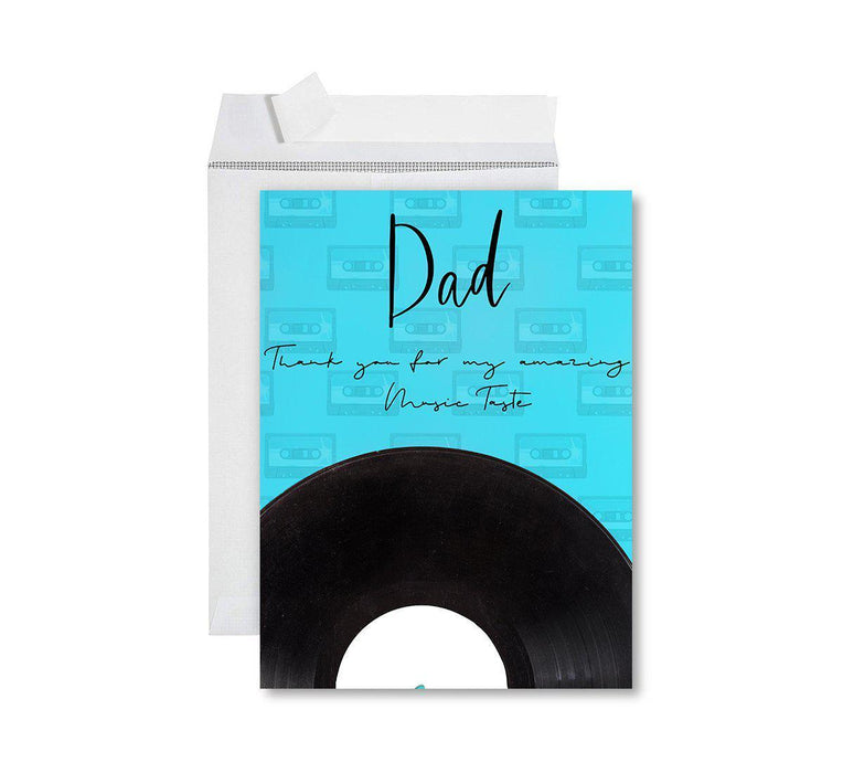 Funny Father's Day Jumbo Card With Envelope, Bonus Dad, Stepfather, Foster Dad-Set of 1-Andaz Press-Amazing Music Taste-