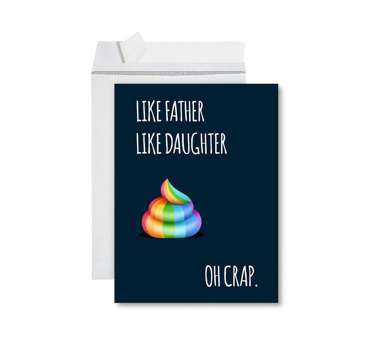 Funny Father's Day Jumbo Card With Envelope, Bonus Dad, Stepfather, Foster Dad-Set of 1-Andaz Press-Like Father Like Daughter-