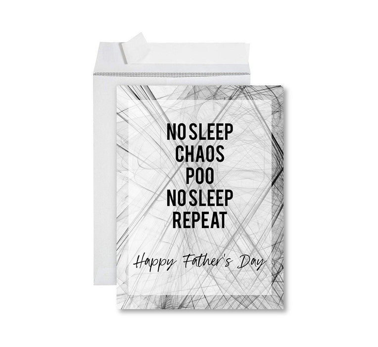 Funny Father's Day Jumbo Card With Envelope, Bonus Dad, Stepfather, Foster Dad-Set of 1-Andaz Press-No Sleep...Repeat-