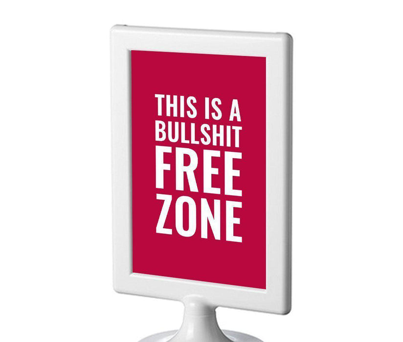 Funny & Inspirational Quotes Office Framed Desk Art-Set of 1-Andaz Press-This Is A Bullshit Free Zone-